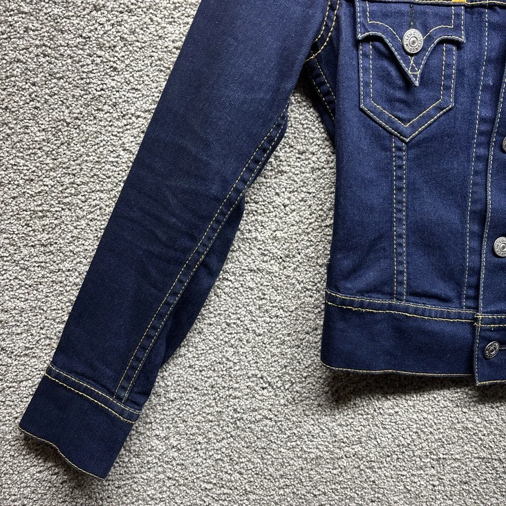 Levi's Denim Vintage‎ Jacket Womens XS Dark Blue Type 1 Iconic Trucker Jacket